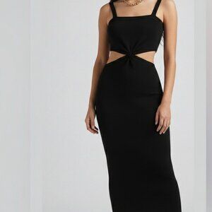 Express Black Knit Cutout Midi Dress • Size S • NWT